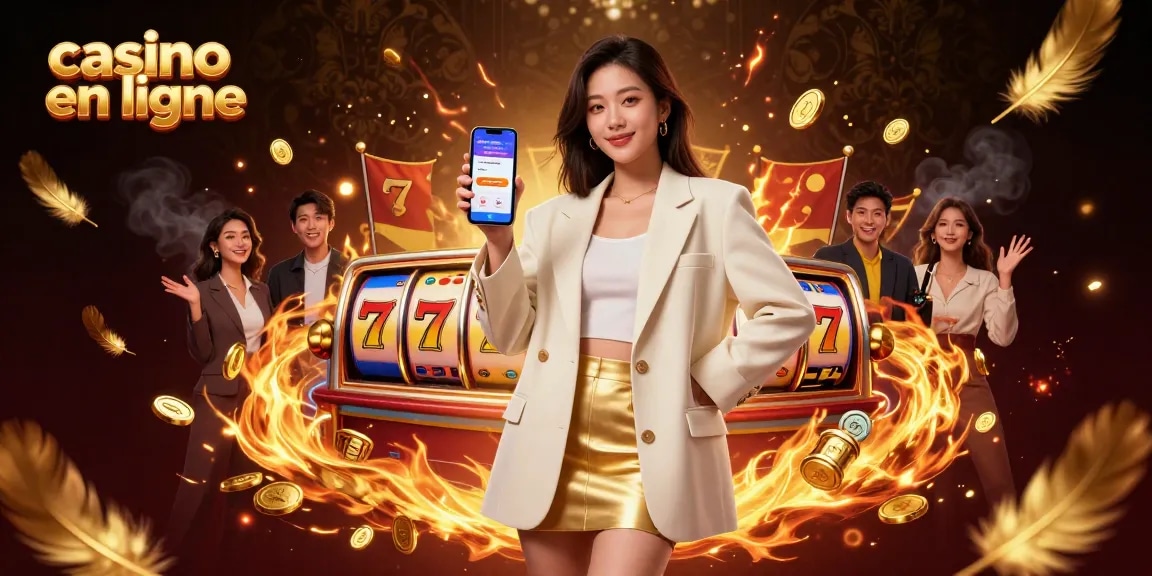 Expérience de casino en ligne avec des éléments vibrants illustrant l'engagement d'une femme dans le jeu.