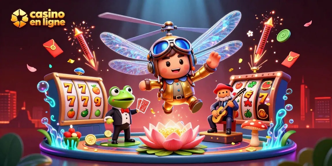 Jouez à des jeux de casino en ligne avec cette illustration dynamique des personnages fantastiques.