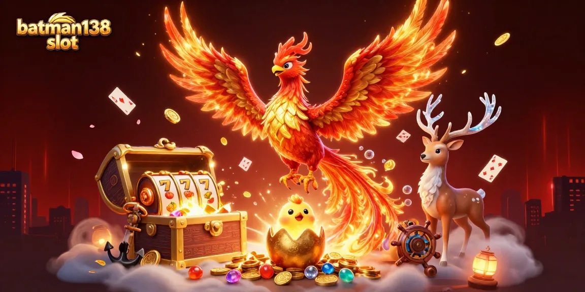 Experience exciting gameplay with batman138 slot featuring stunning illustrations of phoenix and mystical elements.