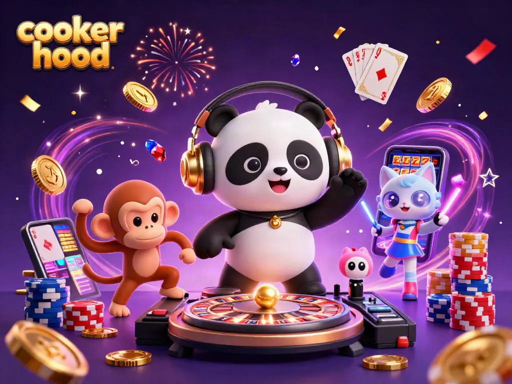 View a vibrant 3D illustration of a cooker hood scene featuring vivacious casino elements and characters.
