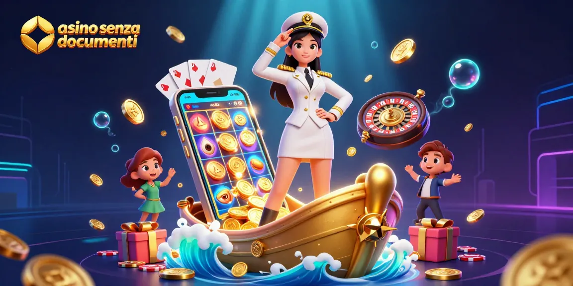 Vivi l'emozione con i casino senza documenti presentati in una scena 3D ultra-dettagliata con giochi e monete d'oro.