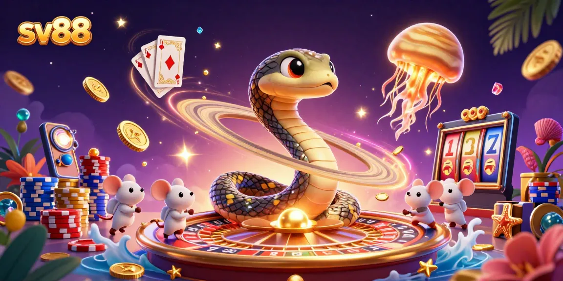 Experience thrilling betting action with sv88, showcasing a cosmic casino scene of fun and fortune.