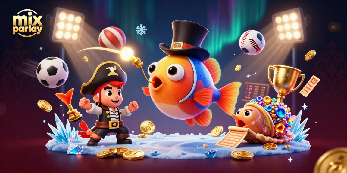 Engage in the excitement of mix parlay betting with a vibrant 3D illustration showcasing dynamic sports elements.