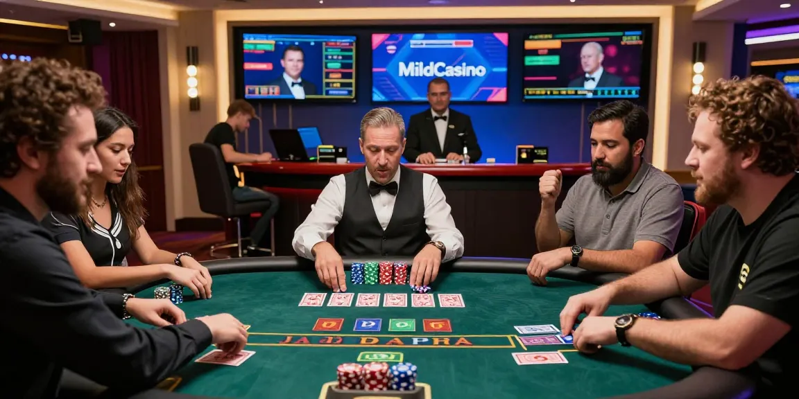 Baccarat Online game scene where diverse players engage with professional dealers, showcasing immersive casino experience.