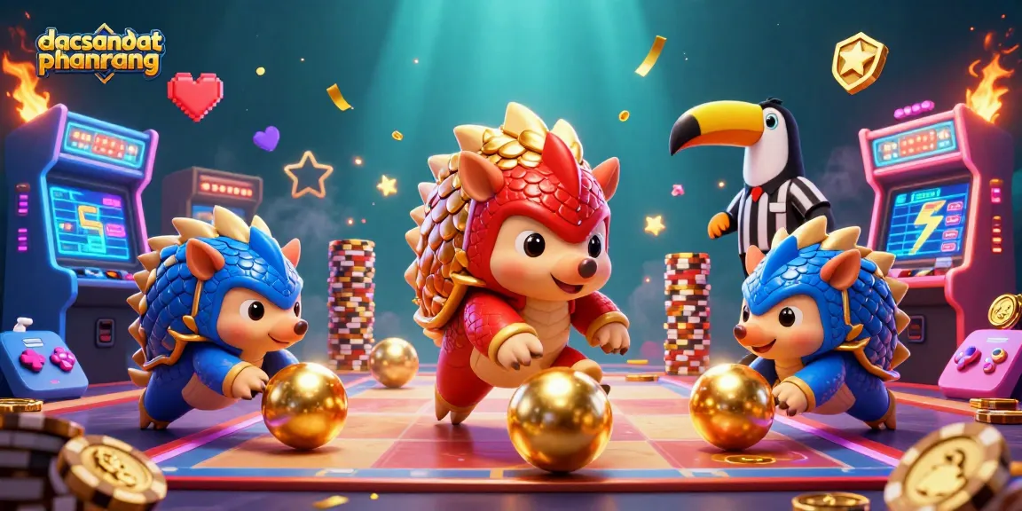 Experience thrilling gameplay at dacsandatphanrang with vibrant rival pangolins bowling through poker chips.