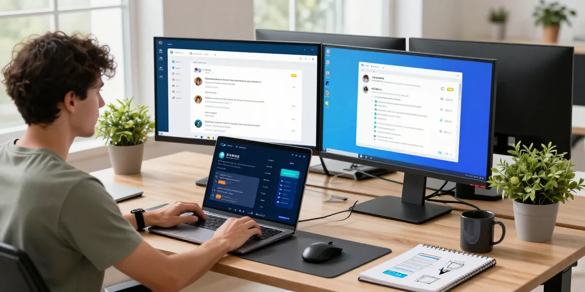 Developer coding on a sleek laptop showcasing 纸飞机中文版 in a modern tech workspace with natural lighting.