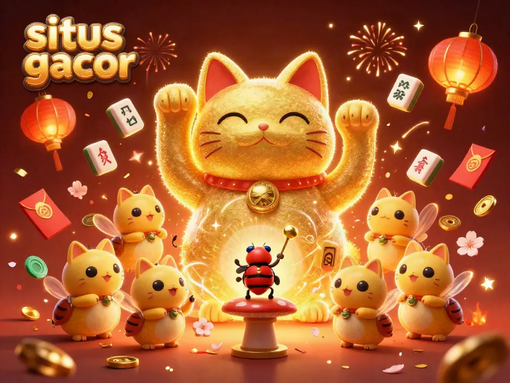 Experience excitement and luck at situs gacor with a colorful 3D illustration showcasing Asian casino elements.