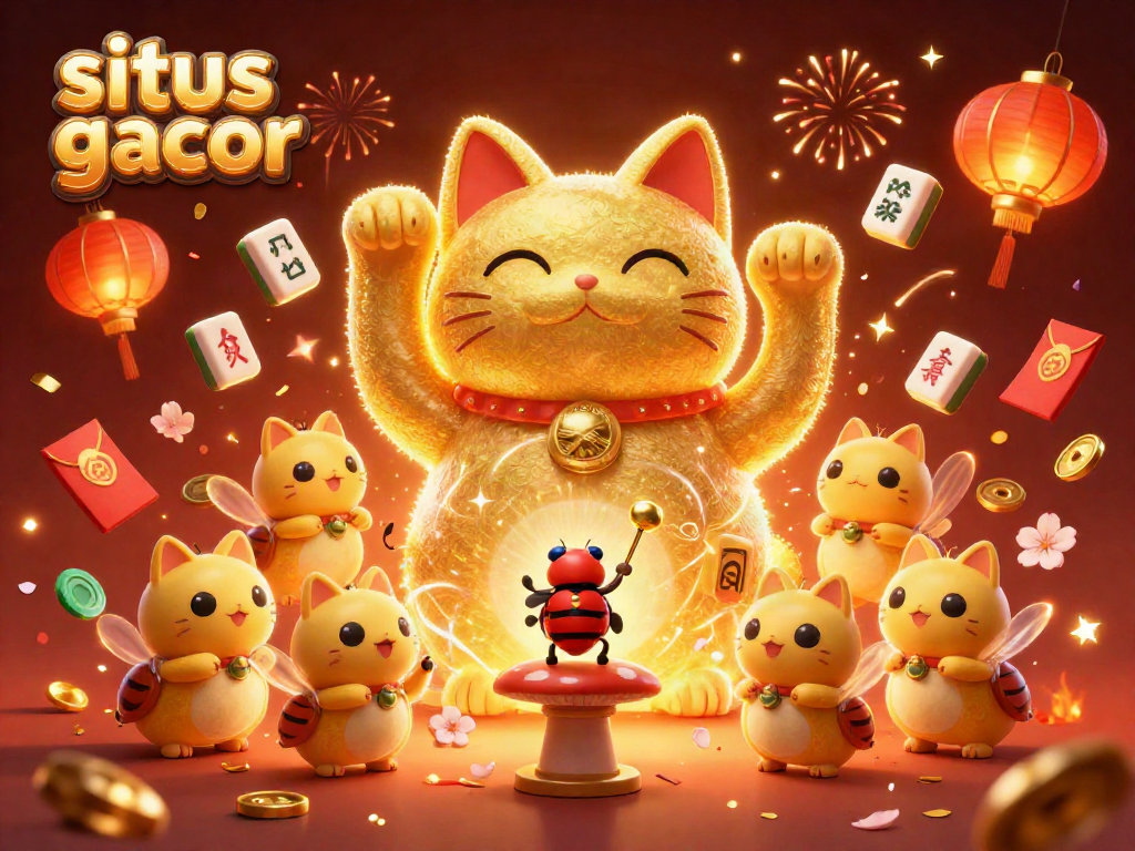 Experience excitement and luck at situs gacor with a colorful 3D illustration showcasing Asian casino elements.