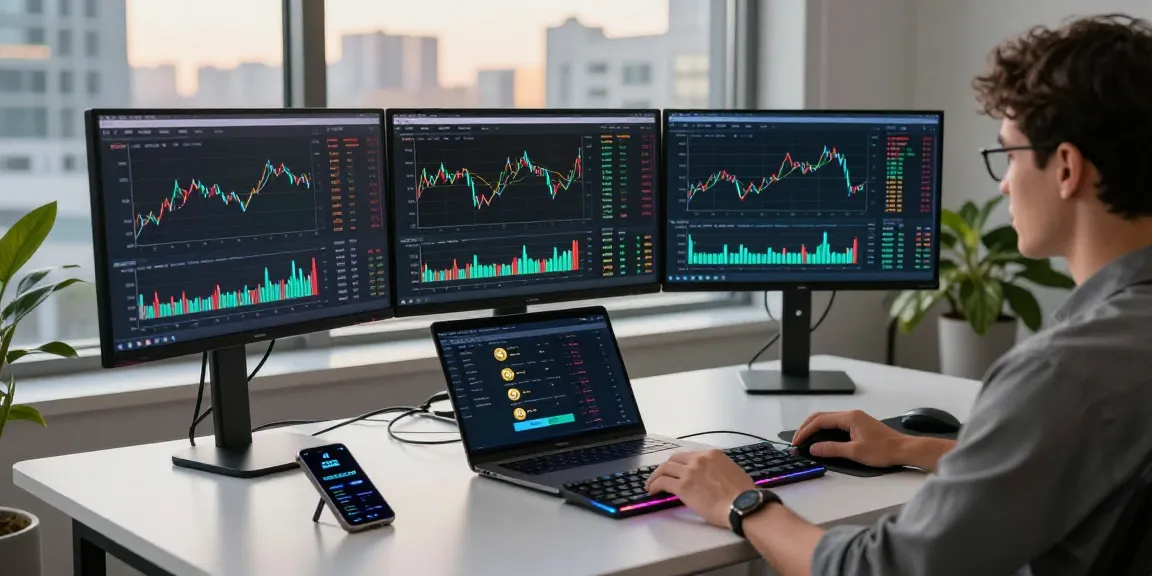 Cricbet99 cryptocurrency trading setup with multiple screens, showcasing innovative trading strategies, and digital wallet management in a professional workspace.