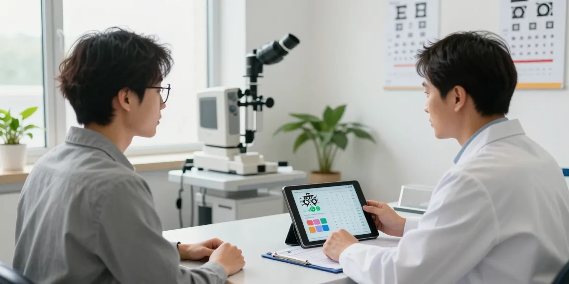 Consultation on ICL pricing at SNU Eye Clinic featuring doctor and patient in modern exam room
