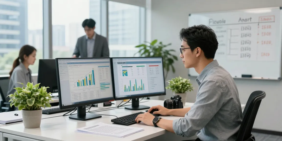 Consultant comparing fixed business energy rates in a modern office environment.
