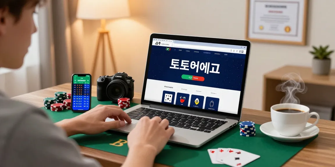 Engaging with a reputable 토토사이트 at home, featuring poker chips and real-time betting odds.