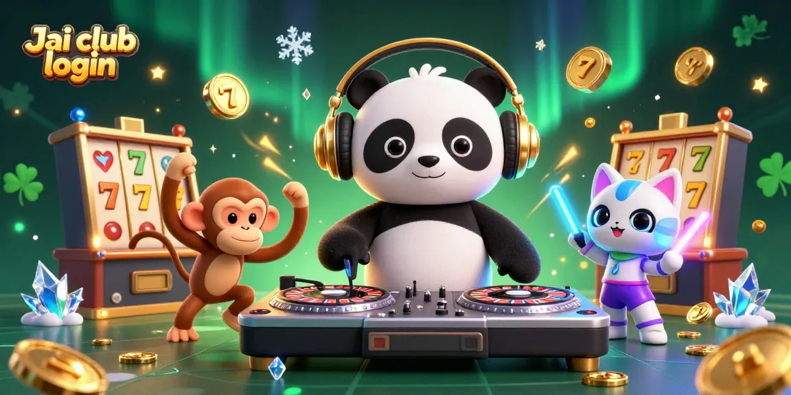 Experience seamless Jai club login action with dynamic slot machines and fun characters in an engaging gambling scene.