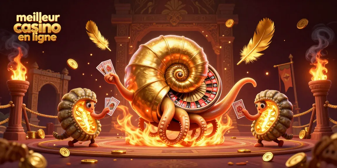 Illustration 3D d'un nautilus géant en roulette, représentant le meilleur casino en ligne pour jouer et gagner.