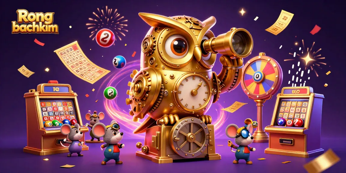 Rong bachkim showcases lively lottery elements in a vibrant 3D casino scene.