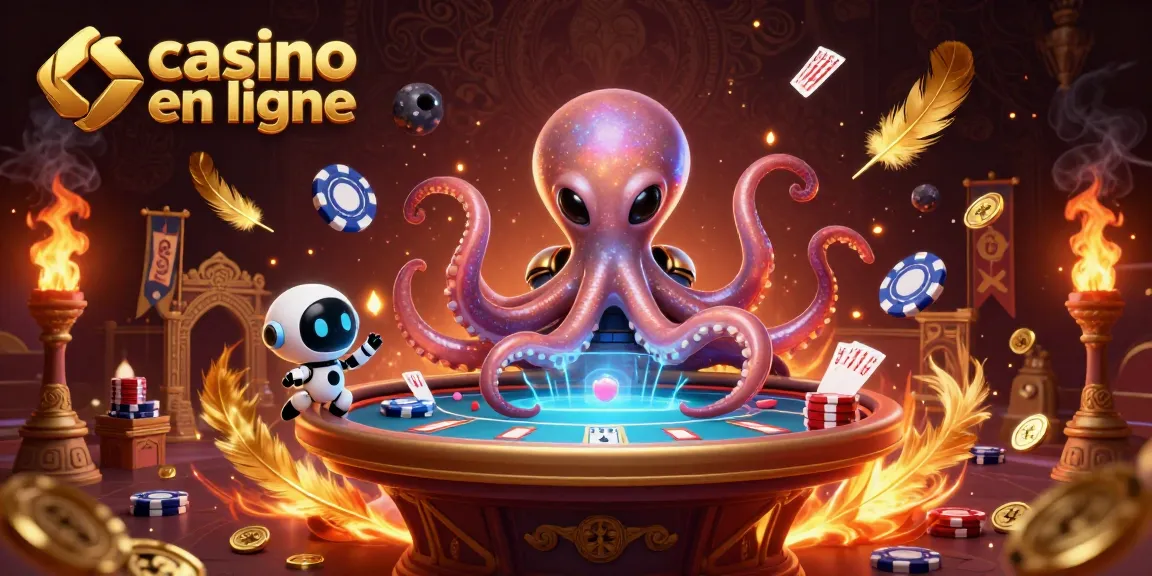 Jouez à des jeux de casino en ligne avec des éléments dynamiques et un octopus alien.