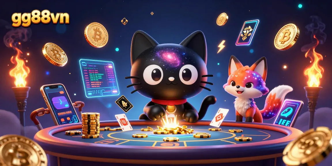 Experience the vibrant world of online gambling at gg88vn with captivating 3D imagery showcasing exciting gaming elements.