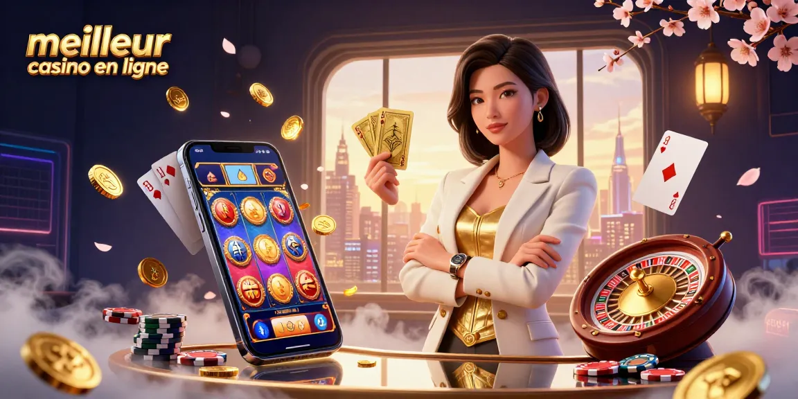 Experience thrilling gameplay at meilleur casino en ligne with our vibrant 3D casino illustration.