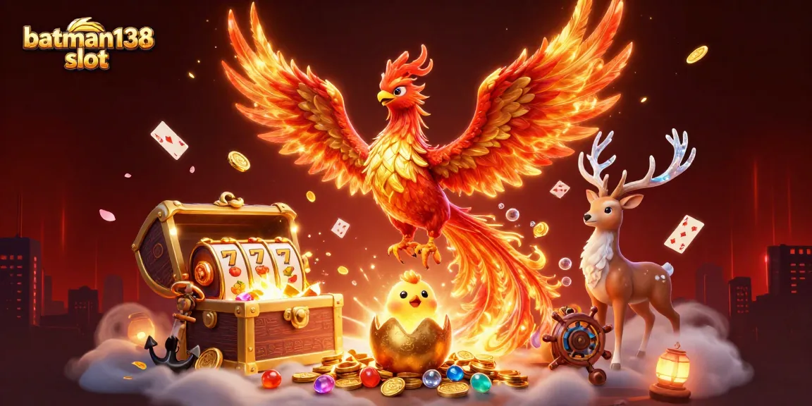 Experience exciting gameplay with batman138 slot featuring stunning illustrations of phoenix and mystical elements.