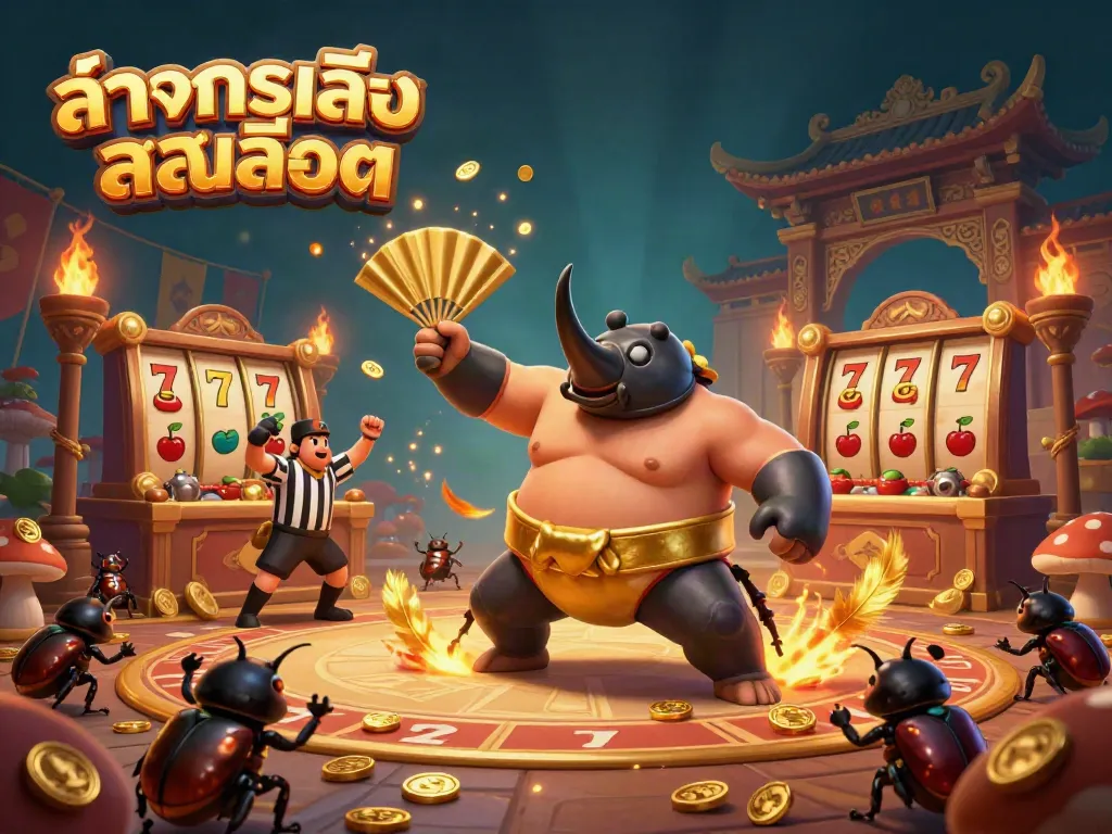 ทดลองเล่นสล็อต พร้อมกับการต่อสู้ของแชมเปี้ยนด้วงตัวอ้วนในฉากคาสิโนสุดตื่นเต้น