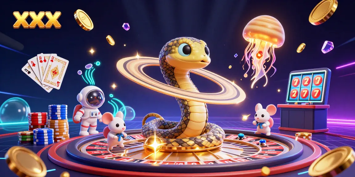 Experience the thrill of xxx with a captivating 3D casino illustration of cosmic bets and winnings.