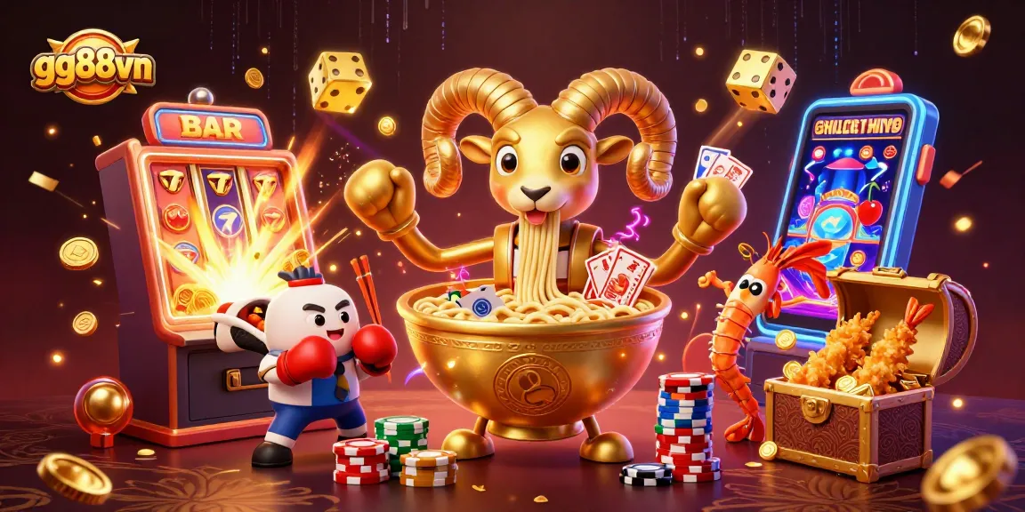 Experience the excitement of gg88vn with a vibrant 3D illustration featuring engaging casino characters and games.