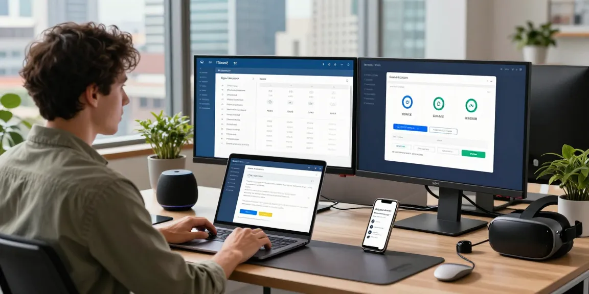 Age verification system analytics displayed on multiple screens in a modern tech office, highlighting innovative technology integration.