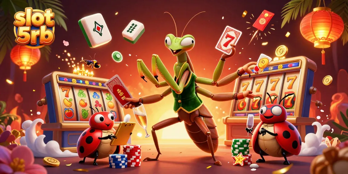 Winning spins on slot 5rb with vibrant 3D casino characters amidst exciting game elements.