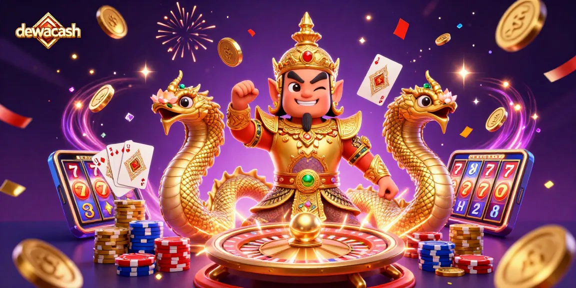 Dewacash offers a lively scene with a Thai guardian and casino elements, showcasing sports and gaming excitement.