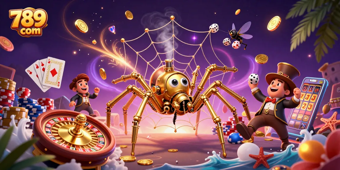 Experience exciting wins at 789win com with a vibrant casino-themed digital illustration