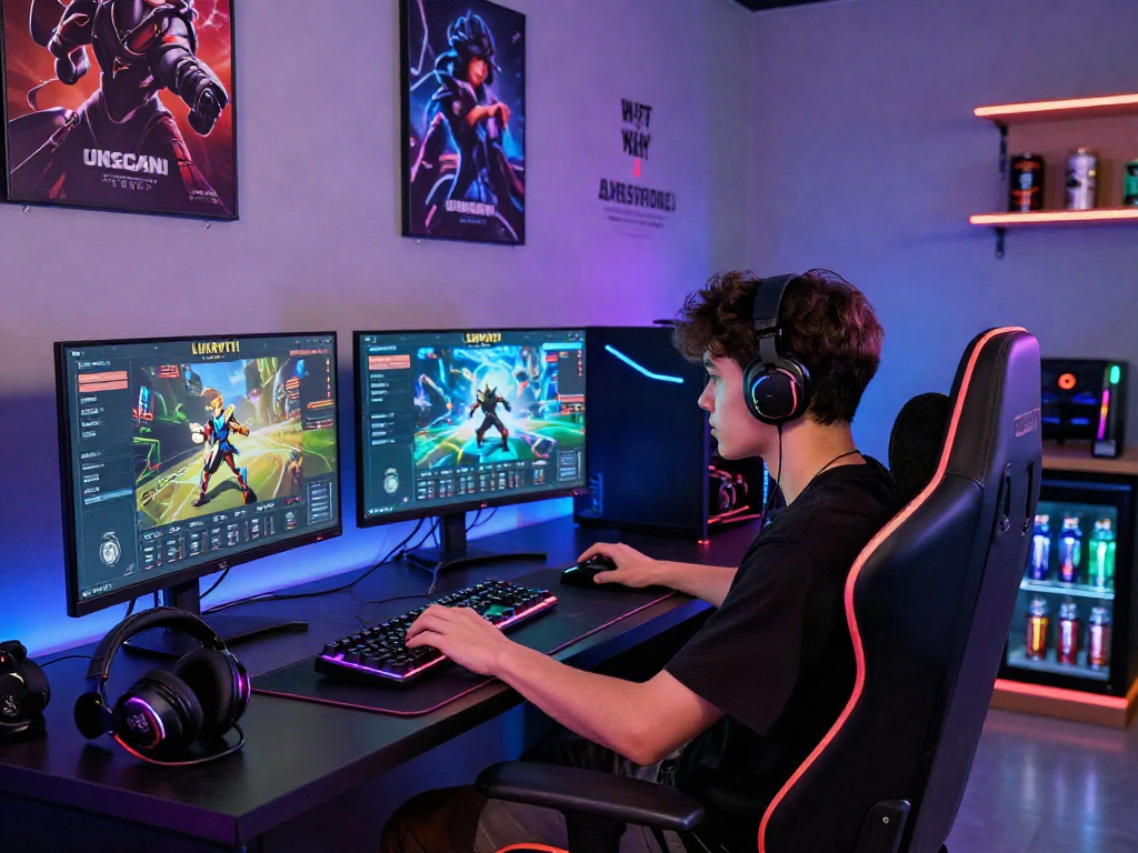 Proses Login LUXURY111 di lingkungan gaming modern dengan perangkat canggih.
