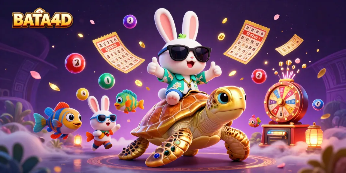 Experience BATA4D’s vibrant online gaming excitement with a colorful 3D casino illustration.