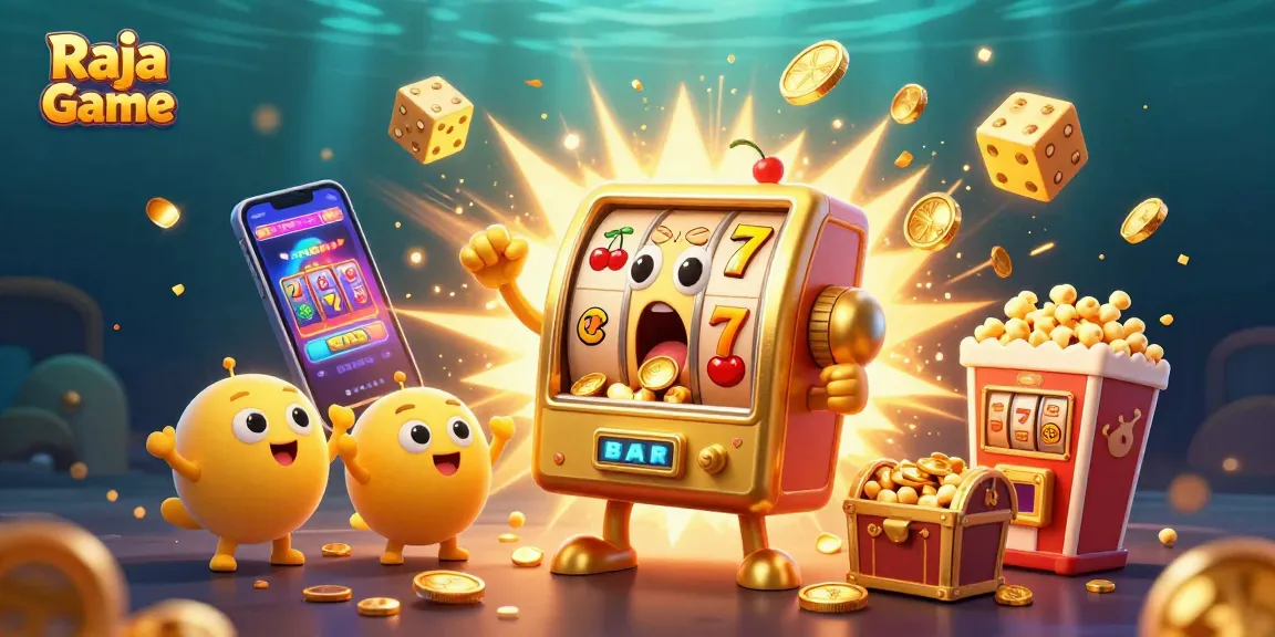 Experience thrilling jackpots and exciting gameplay with Raja Game, where vibrant slot machines and golden coins bring fun to the casino.