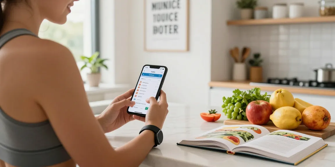 Logging meals with the best calorie tracking apps in a modern kitchen.