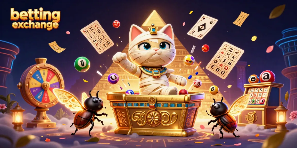 Experience thrilling action with the betting exchange in a dynamic pyramid casino scene.