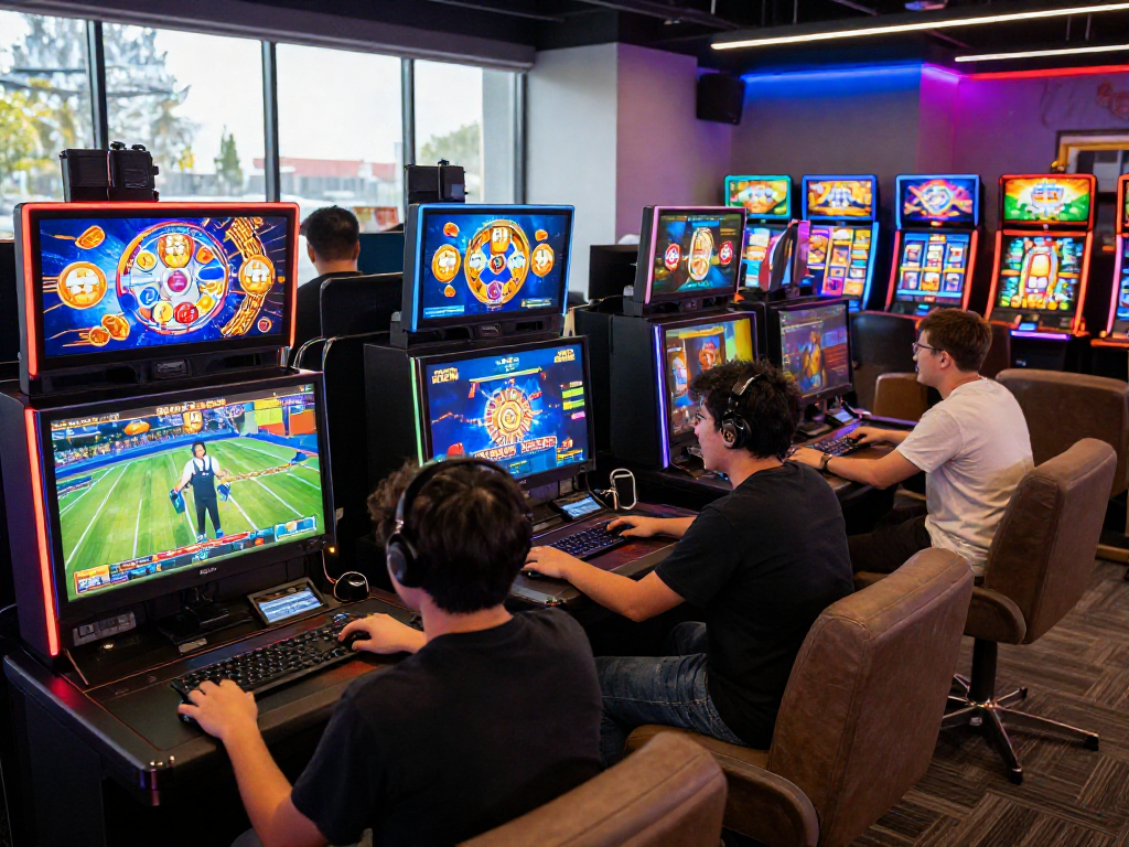 Exciting raja 328 online gaming scene with players winning and engaging in various games.