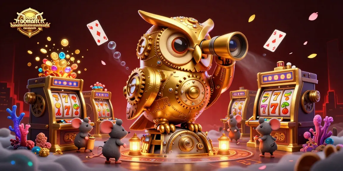 Engage with the vibrant casino scene featuring bonafidedelicatessenandcafe, showcasing a golden owl and dynamic slot games.