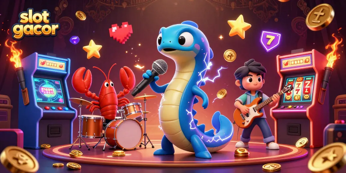 Experience the excitement of slot gacor with an electric eel DJ in an underwater casino.