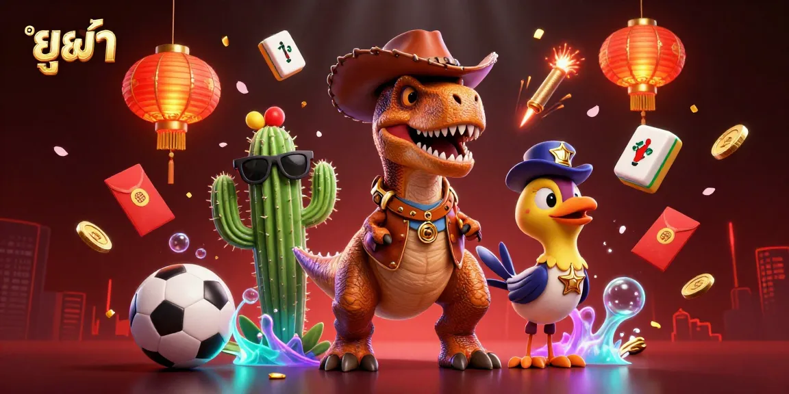 Betting on ยูฟ้า while immersing in the excitement of a dynamic 3D casino scene featuring vibrant characters and elements.