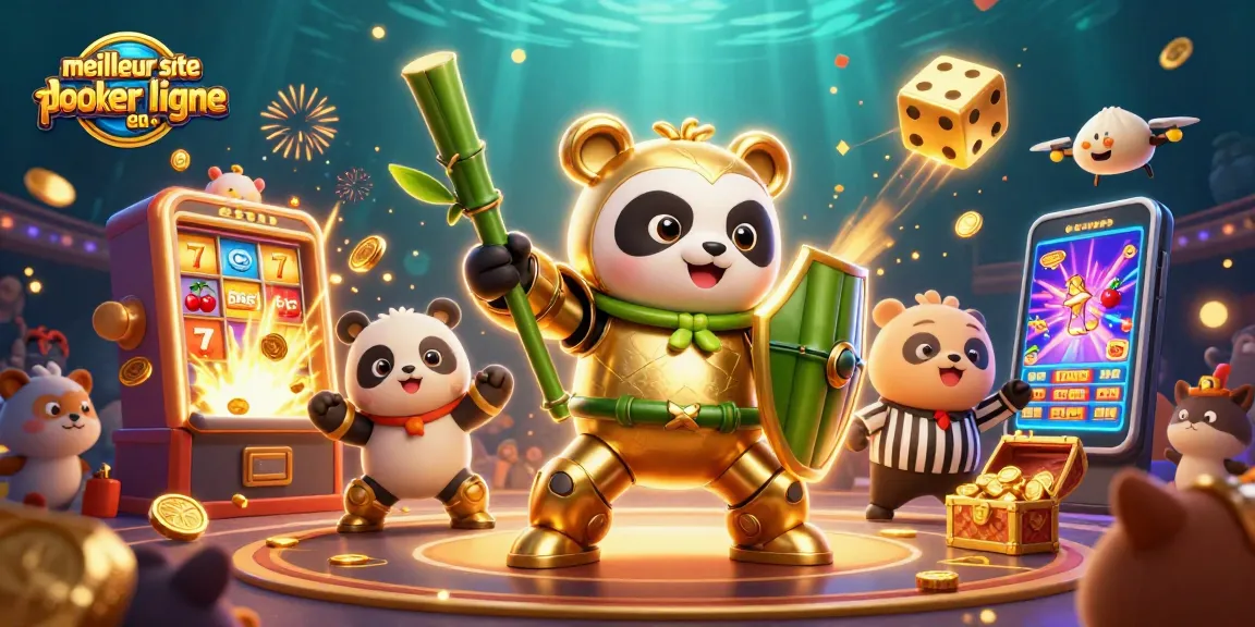 Illustration dynamique du meilleur site de poker en ligne avec des personnages en action et des éléments de jeu captivants.