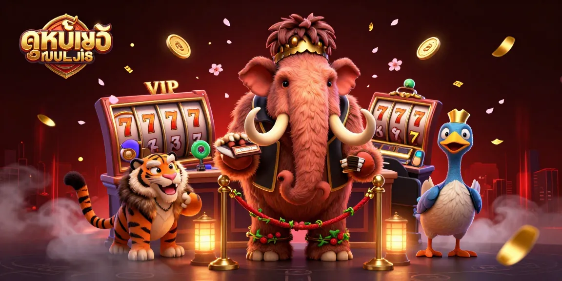 Experience gaming thrills with ดูหนังออนไลน์ at a vibrant scene featuring colorful casino elements and engaging characters.