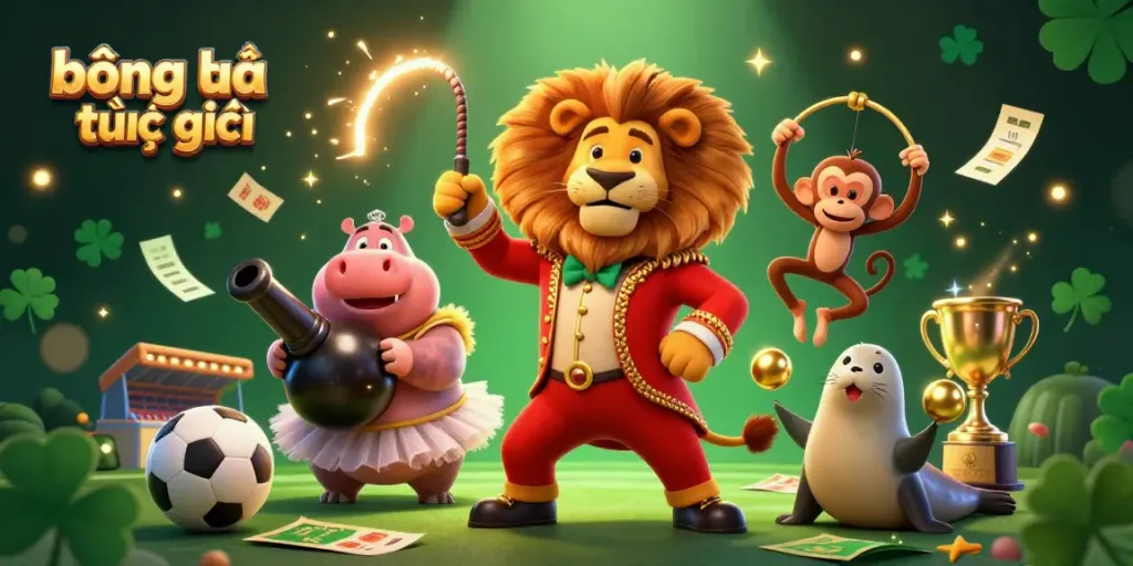 Catch the thrill of nền tảng bóng đá trực tuyến with vibrant characters amidst gold and sports betting elements.