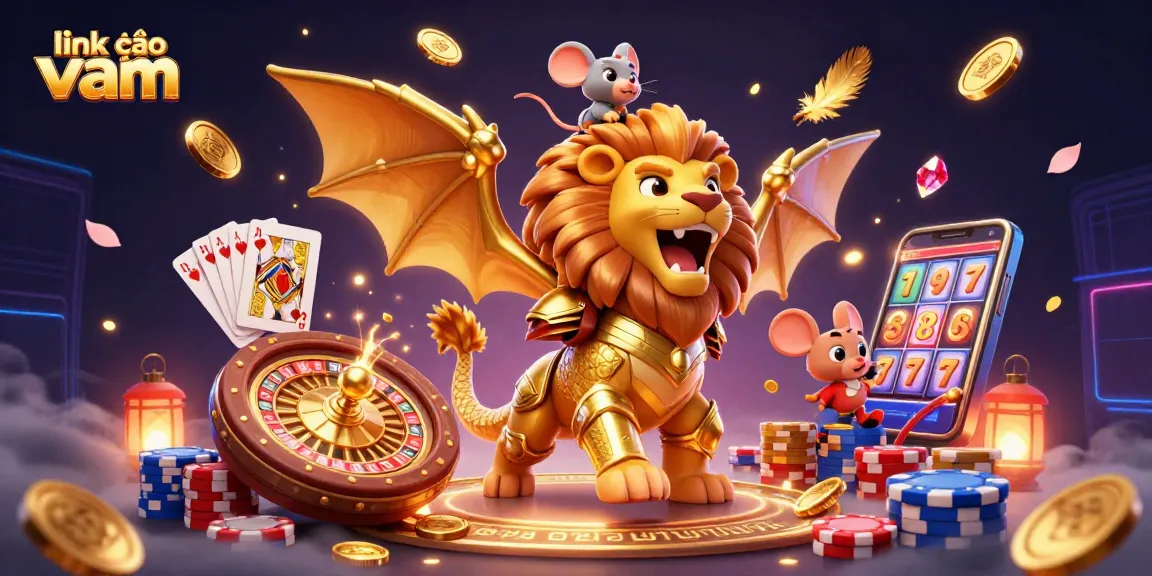Experience exciting gameplay with link vào vmax through this vibrant casino scene showcasing a chimera and dynamic casino elements.