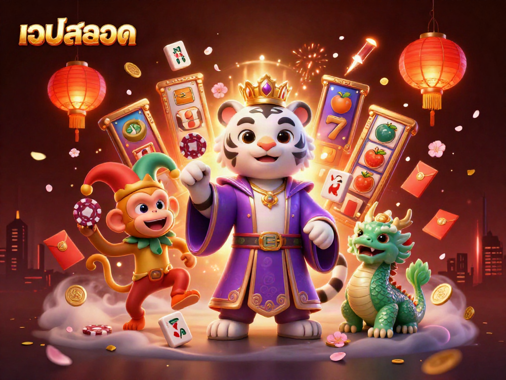 เล่นเกมสล็อตจาก เวปสลอต พร้อมกับการแสดงของเสือขาวในชุดราชา