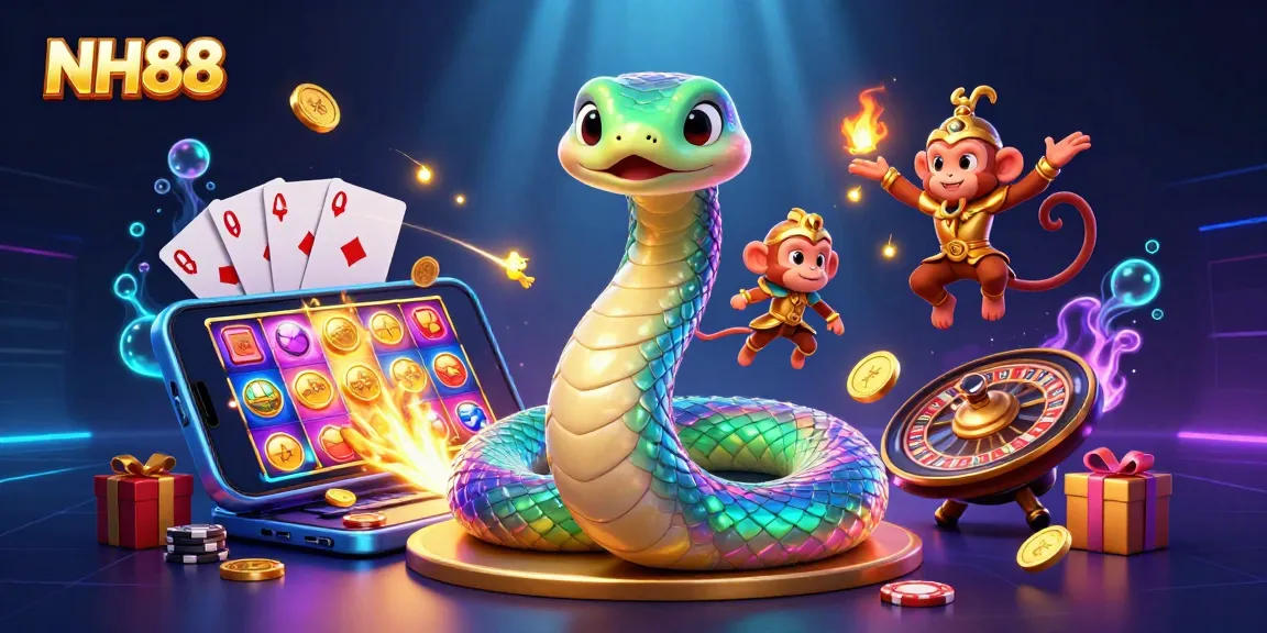 Experience thrilling gameplay at NH88 with vibrant characters and casino elements illuminating the atmosphere.