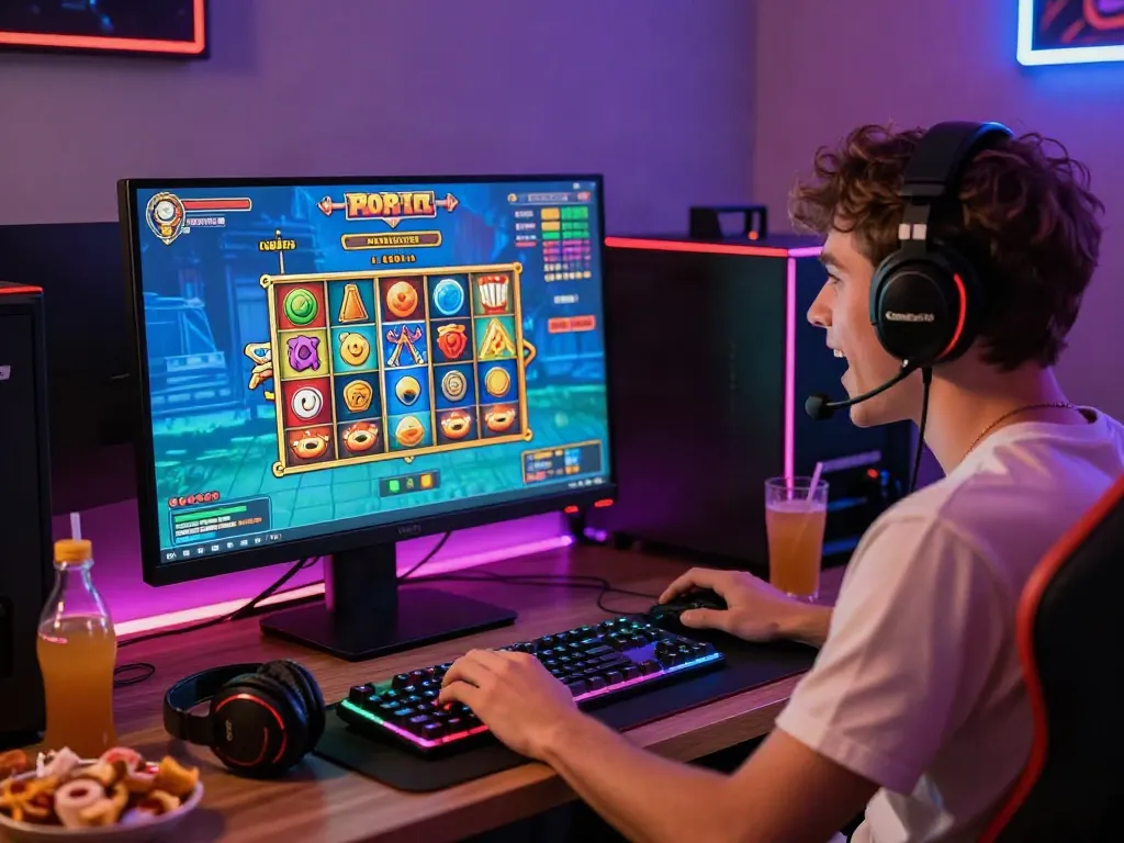 Exciting gaming scene showcasing luxury12 online slots with engaging graphics and a player enjoying the experience.