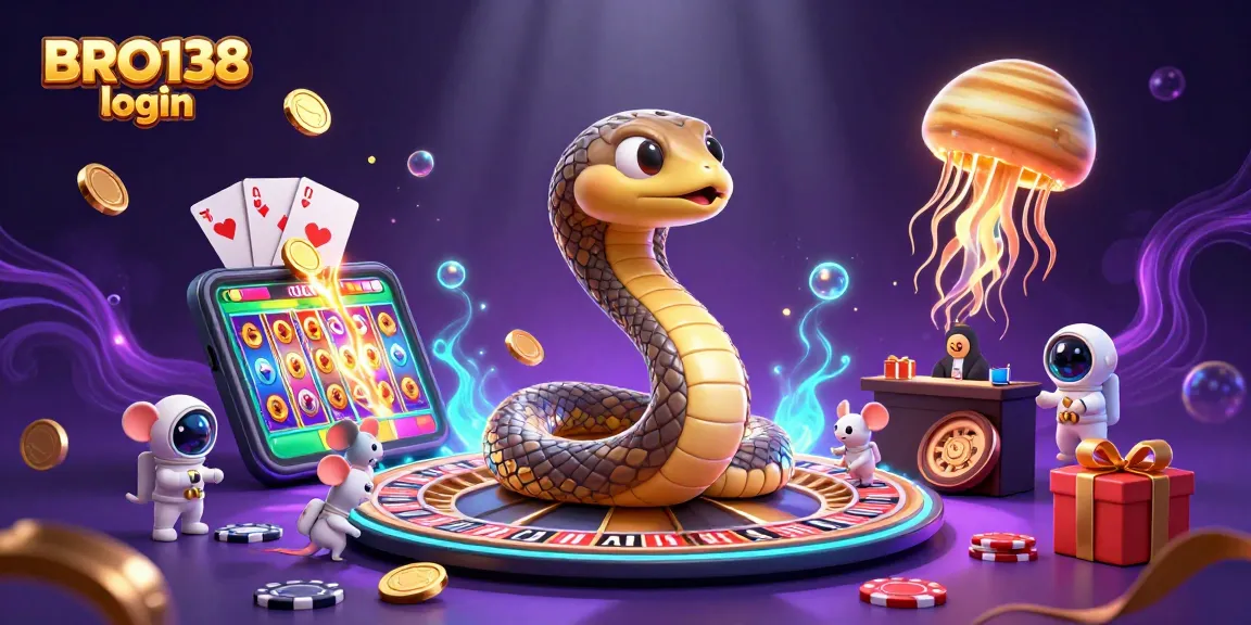 Experience thrilling slots and cosmic gameplay with BRO138 login featuring vibrant characters and game elements.