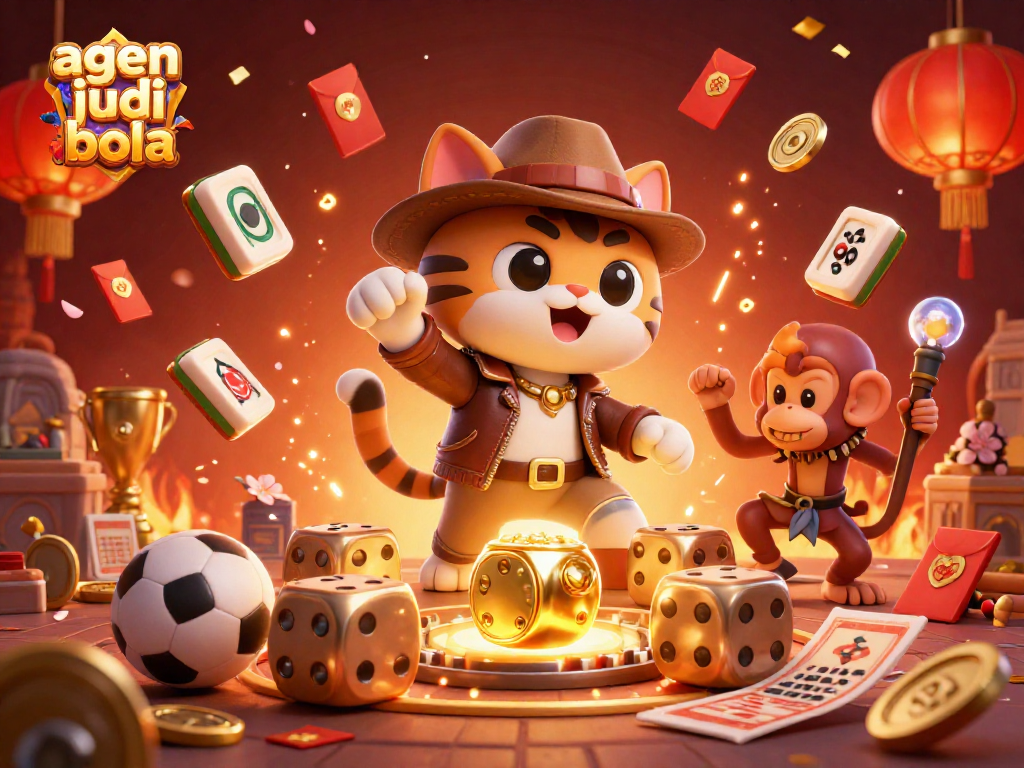 Engage in agen judi bola with vibrant visuals, featuring dynamic sports elements in a thrilling setting.