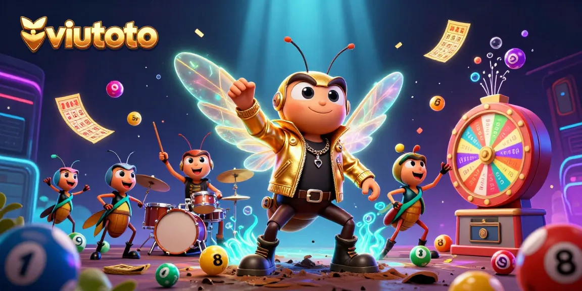 Menangkan viutoto dengan ilustrasi penuh warna dari cicada rocker dan elemen lotere yang dinamis.