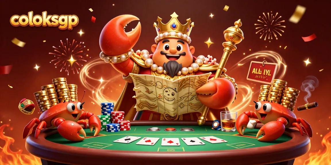 Coloksgp players enjoy exhilarating gameplay with golden crab emperor in a lavish poker setting.
